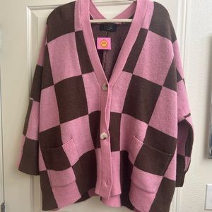 Dressed in LALA Oversized Checkerboard Cardigan